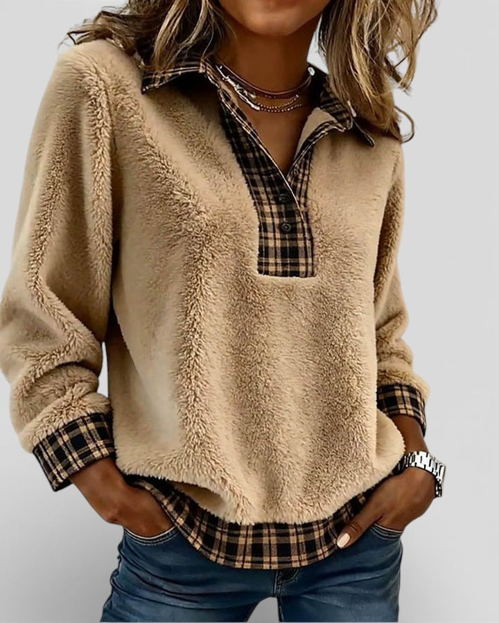 Isabela™| Jersey con detalle de cuadros