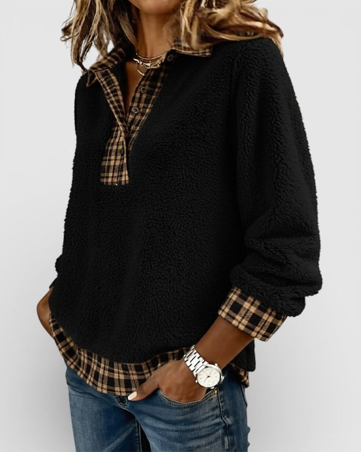 Isabela™| Jersey con detalle de cuadros