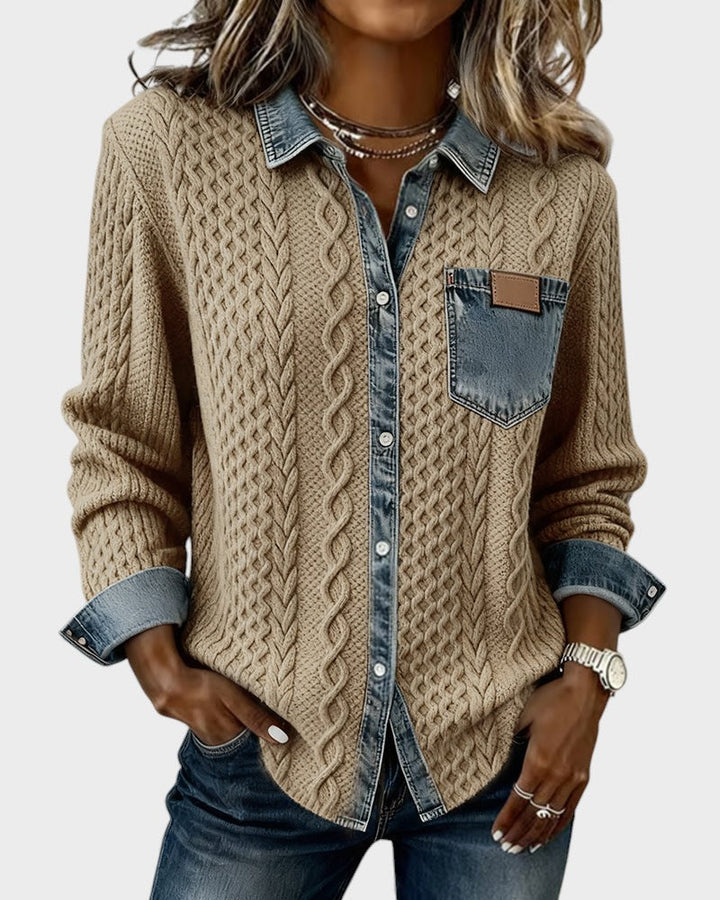 Carla™ | Camisa elegante con detalles denim