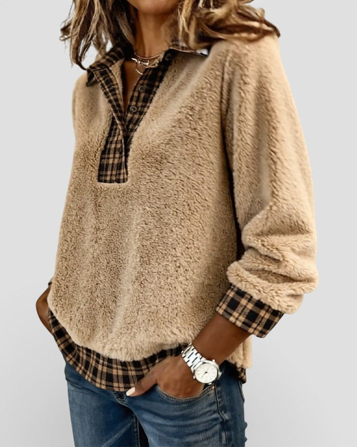 Isabela™| Jersey con detalle de cuadros