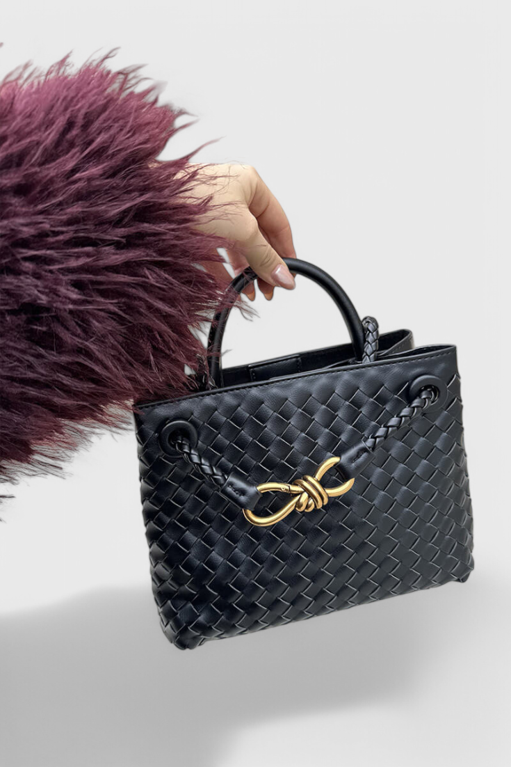 Mariela™ | Bolsa Diaria Tejida e Índigo