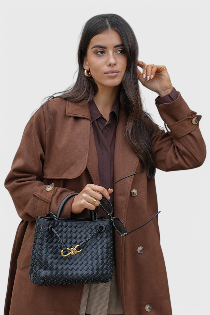 Mariela™ | Bolsa Diaria Tejida e Índigo