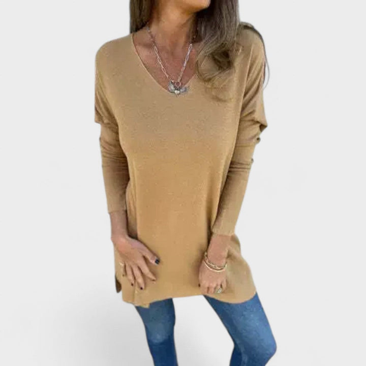 Mirela™| Túnica de punto relajada con cuello