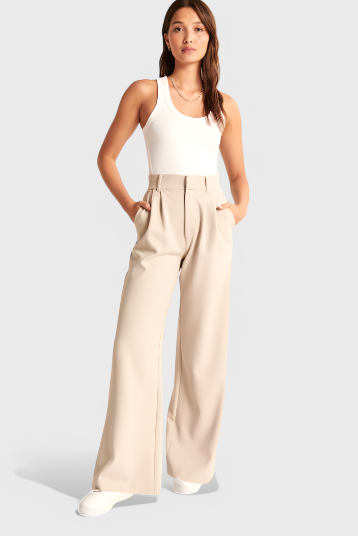 Gabriela™ | Pantalones Tailored de Pierna Ancha