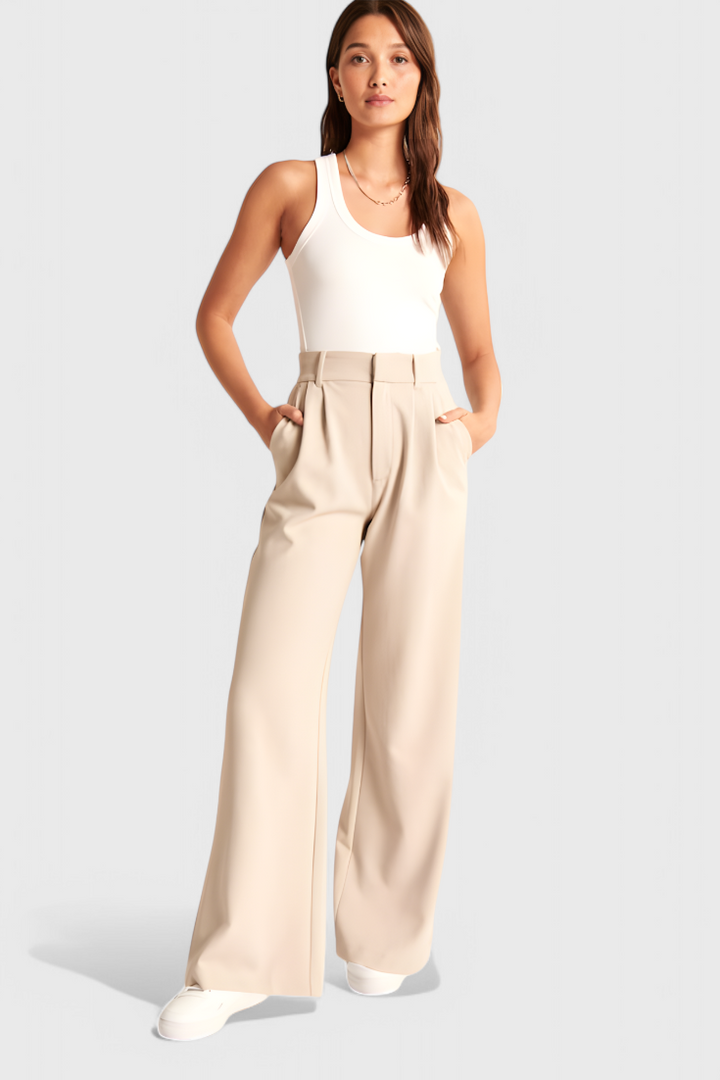 Gabriela™ | Pantalones Tailored de Pierna Ancha