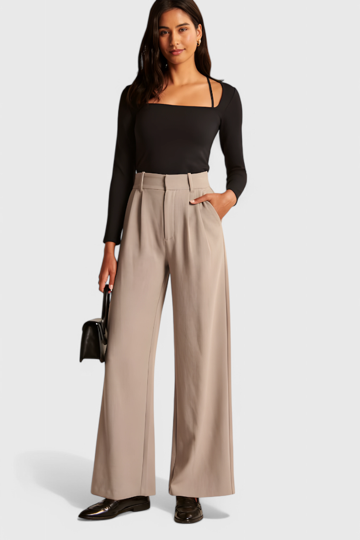 Gabriela™ | Pantalones Tailored de Pierna Ancha