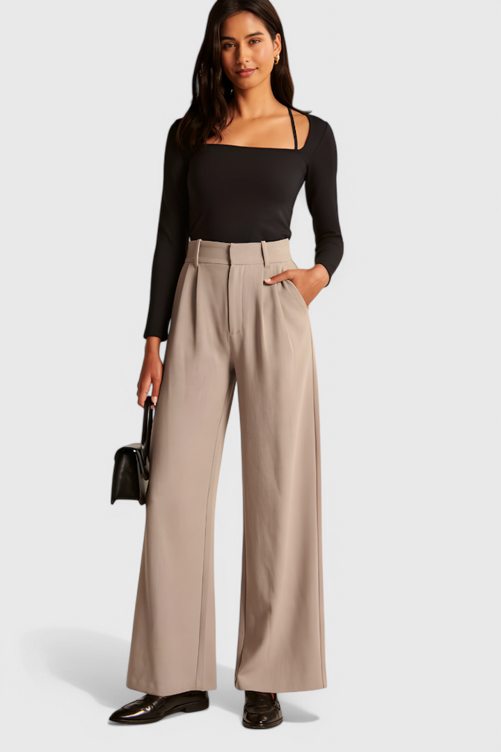 Gabriela™ | Pantalones Tailored de Pierna Ancha