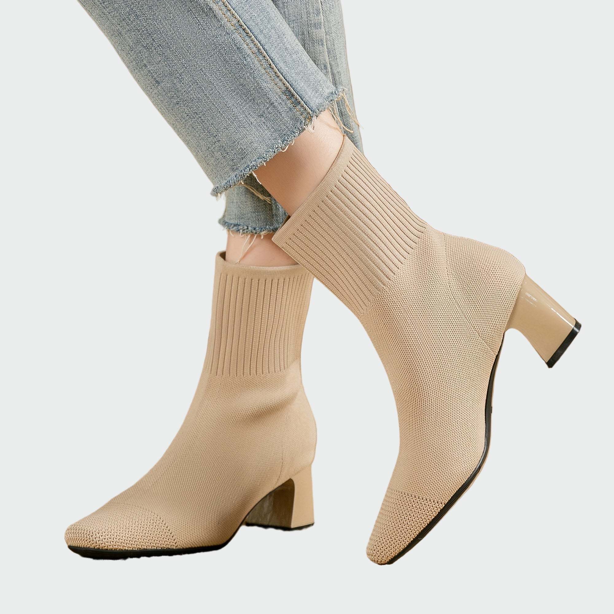 Camila™ | Botas Ortopédicas de Punto en Beige Suave