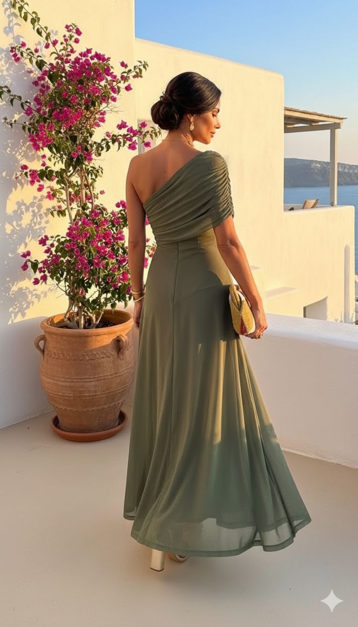 Elena™ | Vestido largo fluido con diseño elegante