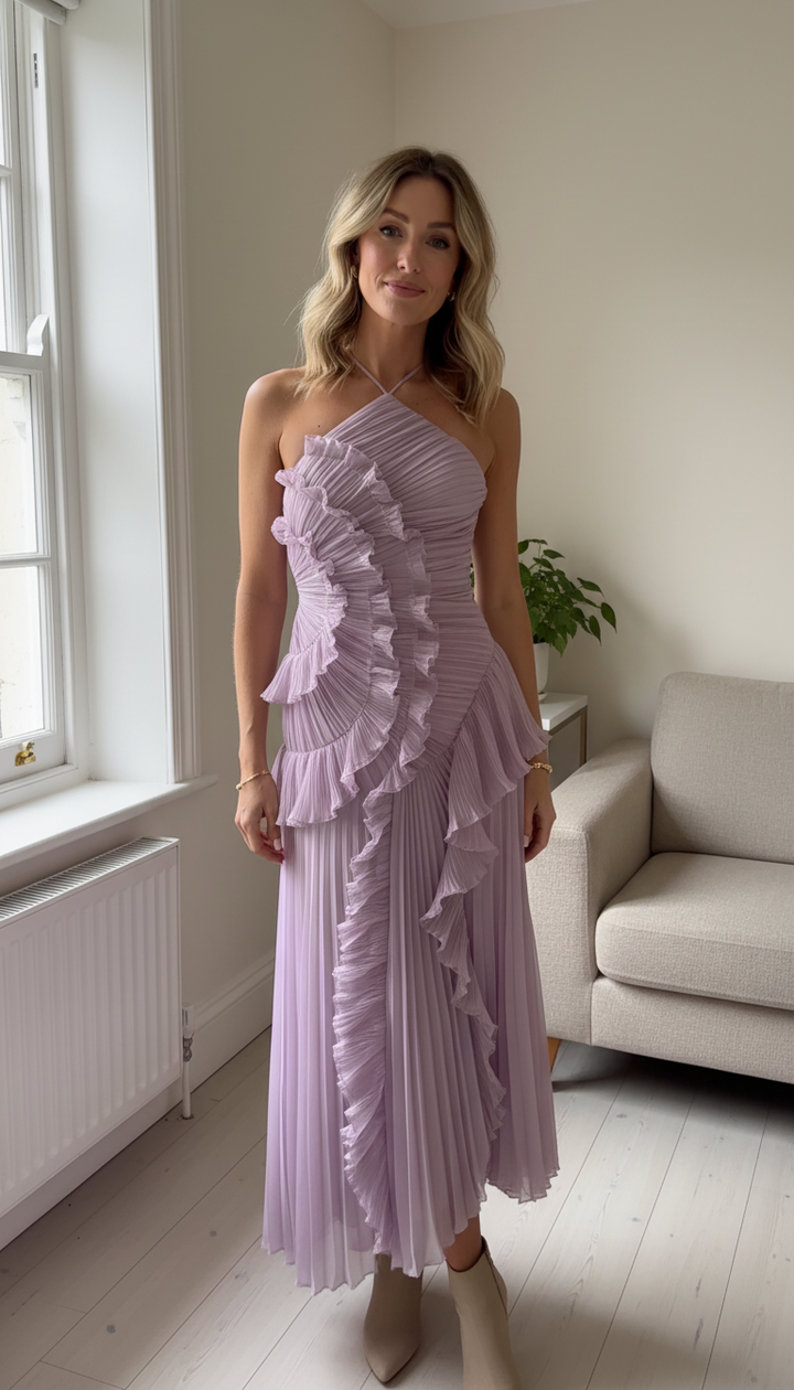 Luna™ | Vestido largo plisado