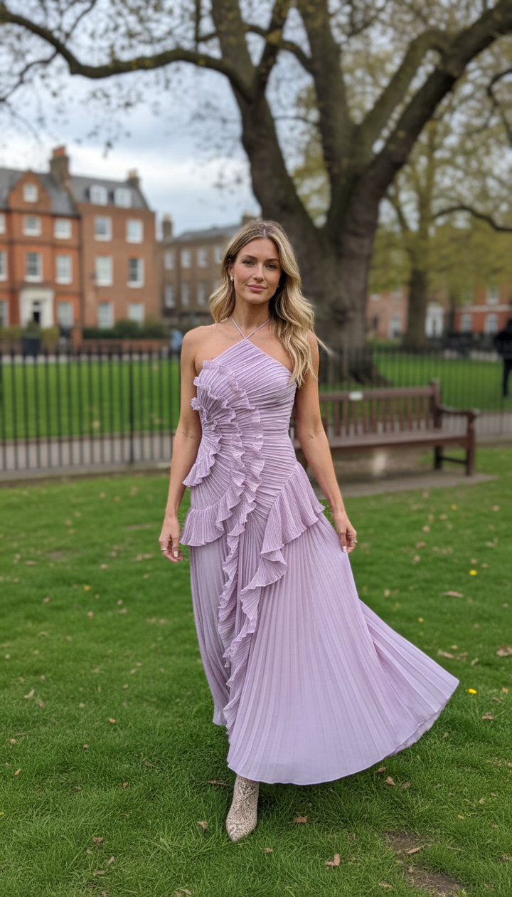 Luna™ | Vestido largo plisado